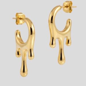Drip Melt Statement Earrings | Waterproof | 14K Gold Plated